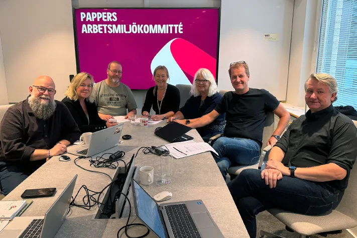 Gruppbild från Pappers arbetsmiljökommités senaste möte.